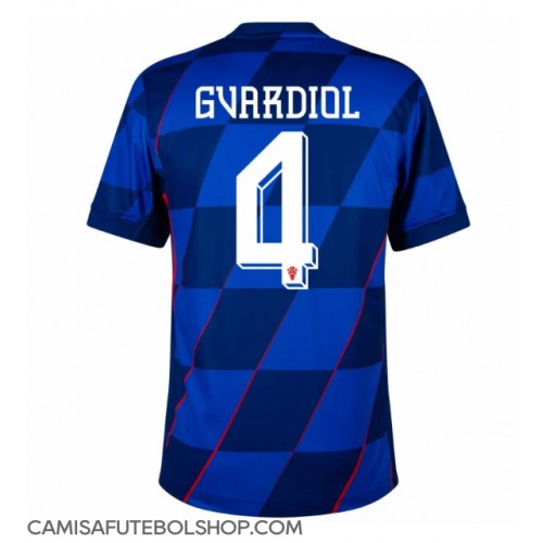 Camisa de time de futebol Croácia Josko Gvardiol #4 Replicas 2º Equipamento Europeu 2024 Manga Curta